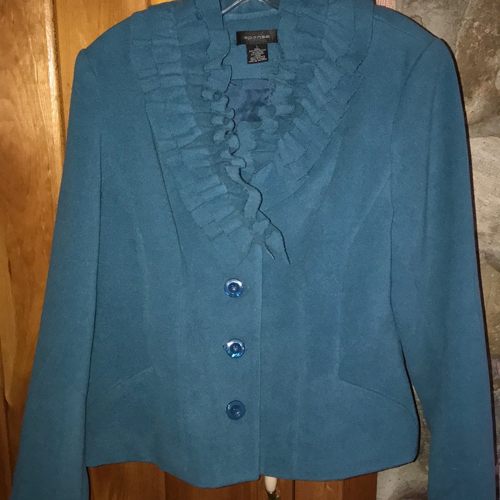 Spense Ruffled Collar Jacket Large - Picture 2 of 8